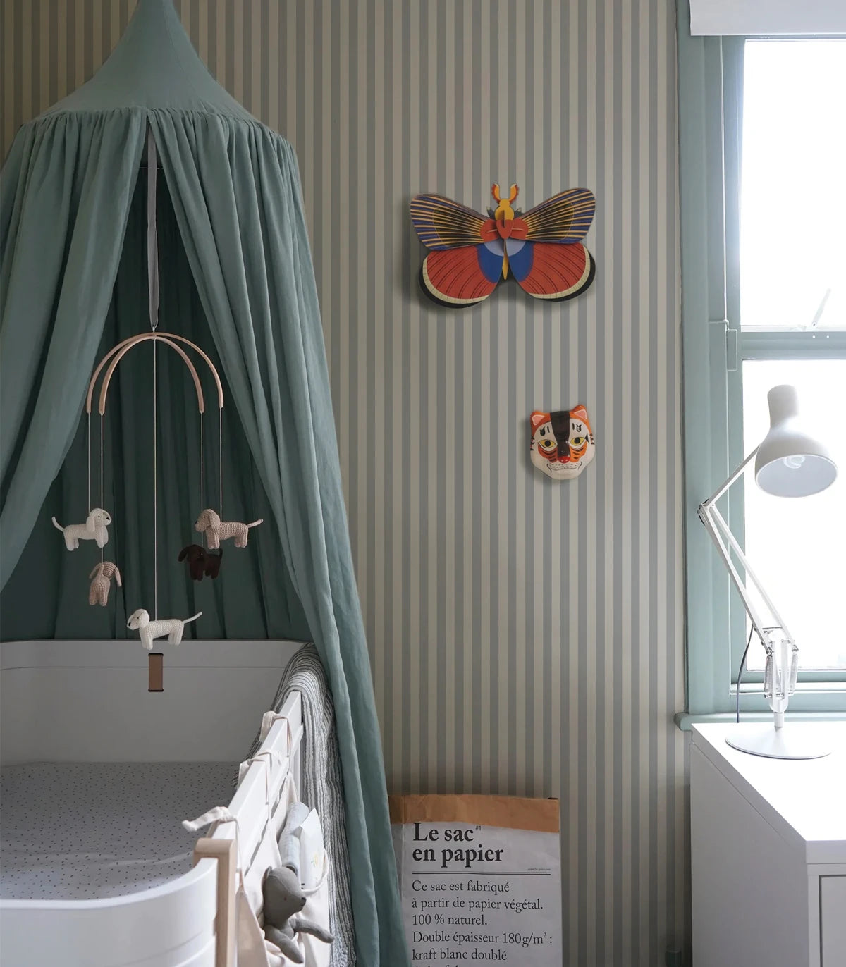 Tapete mit geometrischem Streifenmuster STRIPE TRANQUIL BLUE blau