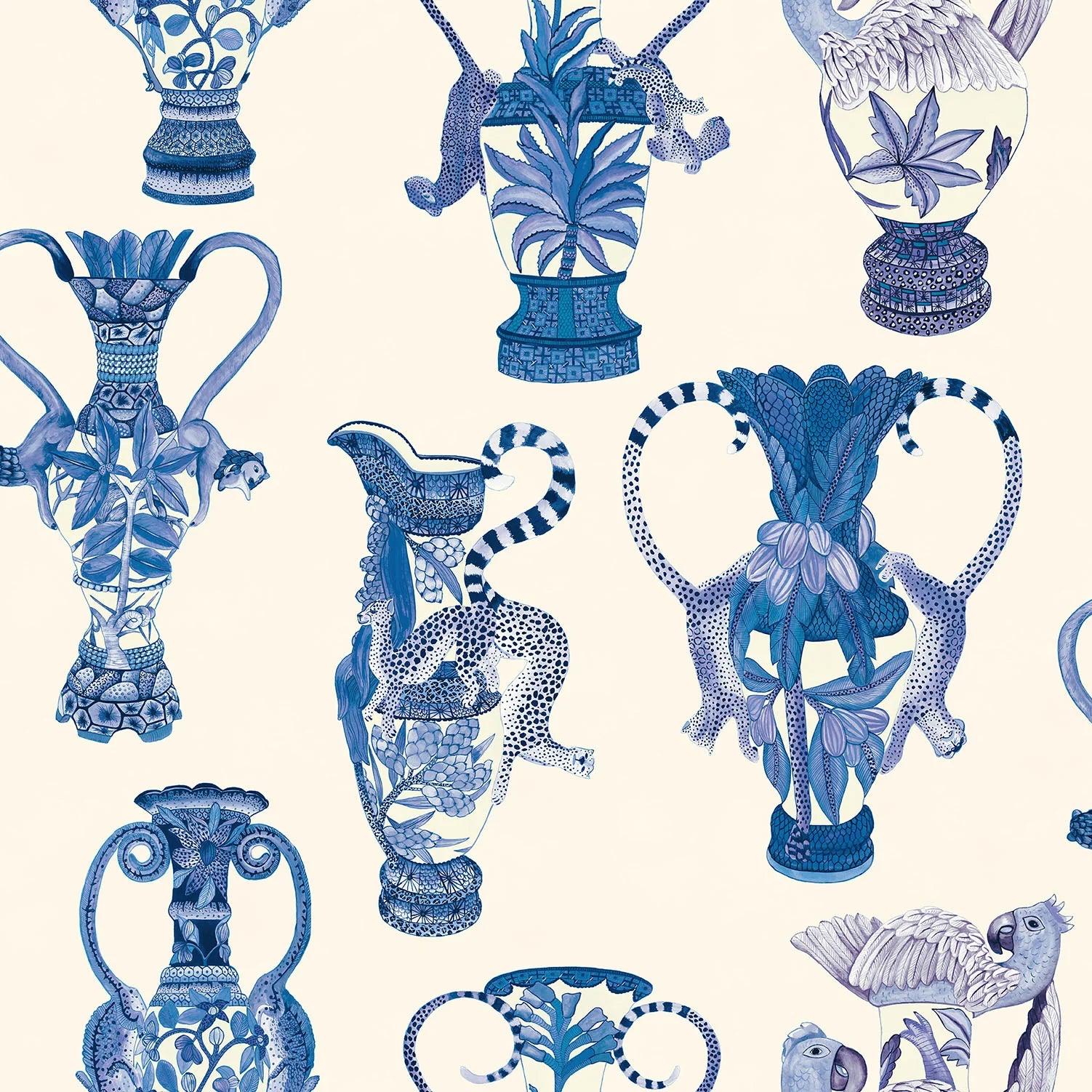 Tapeta THE ARDMORE COLLECTION - Khulu Vases niebieski Cole & Son Eye on Design
