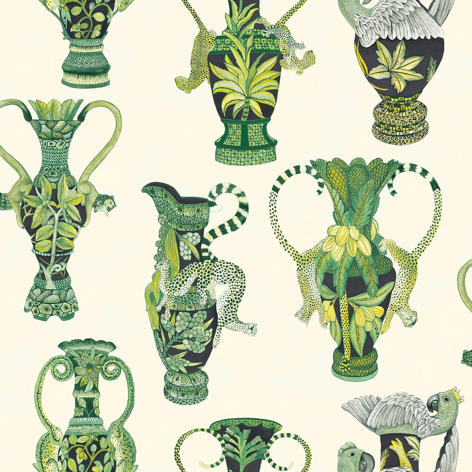 Tapeta THE ARDMORE COLLECTION - Khulu Vases zielony Cole & Son Eye on Design