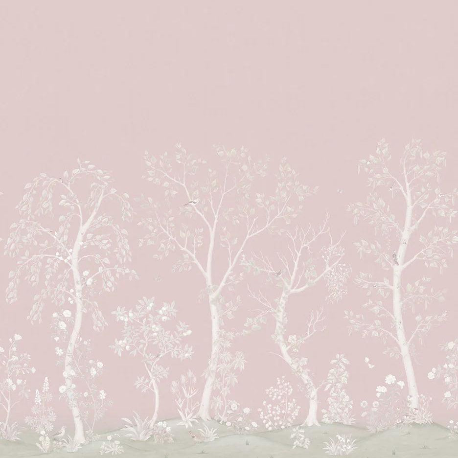 Tapeta THE GARDENS - Seasonal Woods wykończenie perłowe różowy Cole & Son Eye on Design