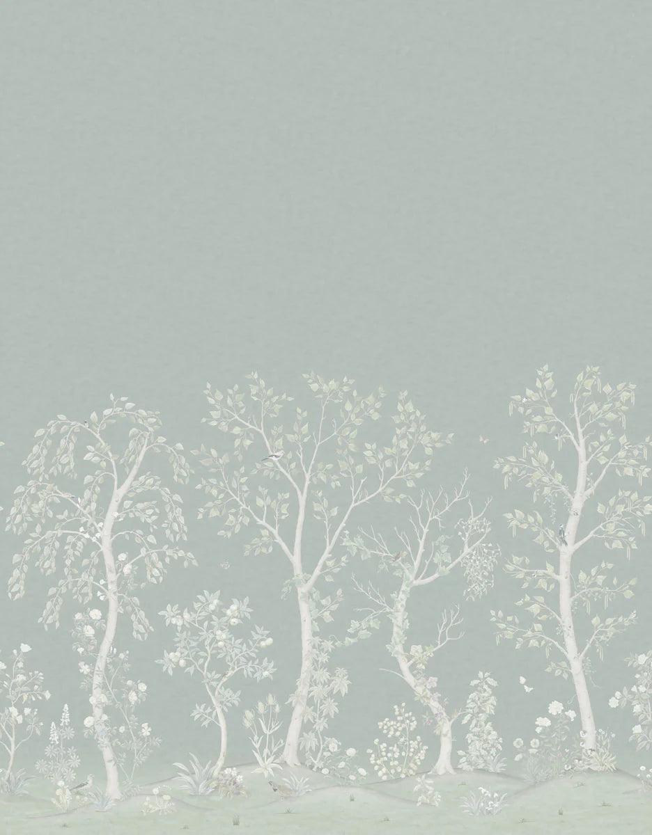 Tapeta THE GARDENS - Seasonal Woods wykończenie perłowe szałwia Cole & Son Eye on Design