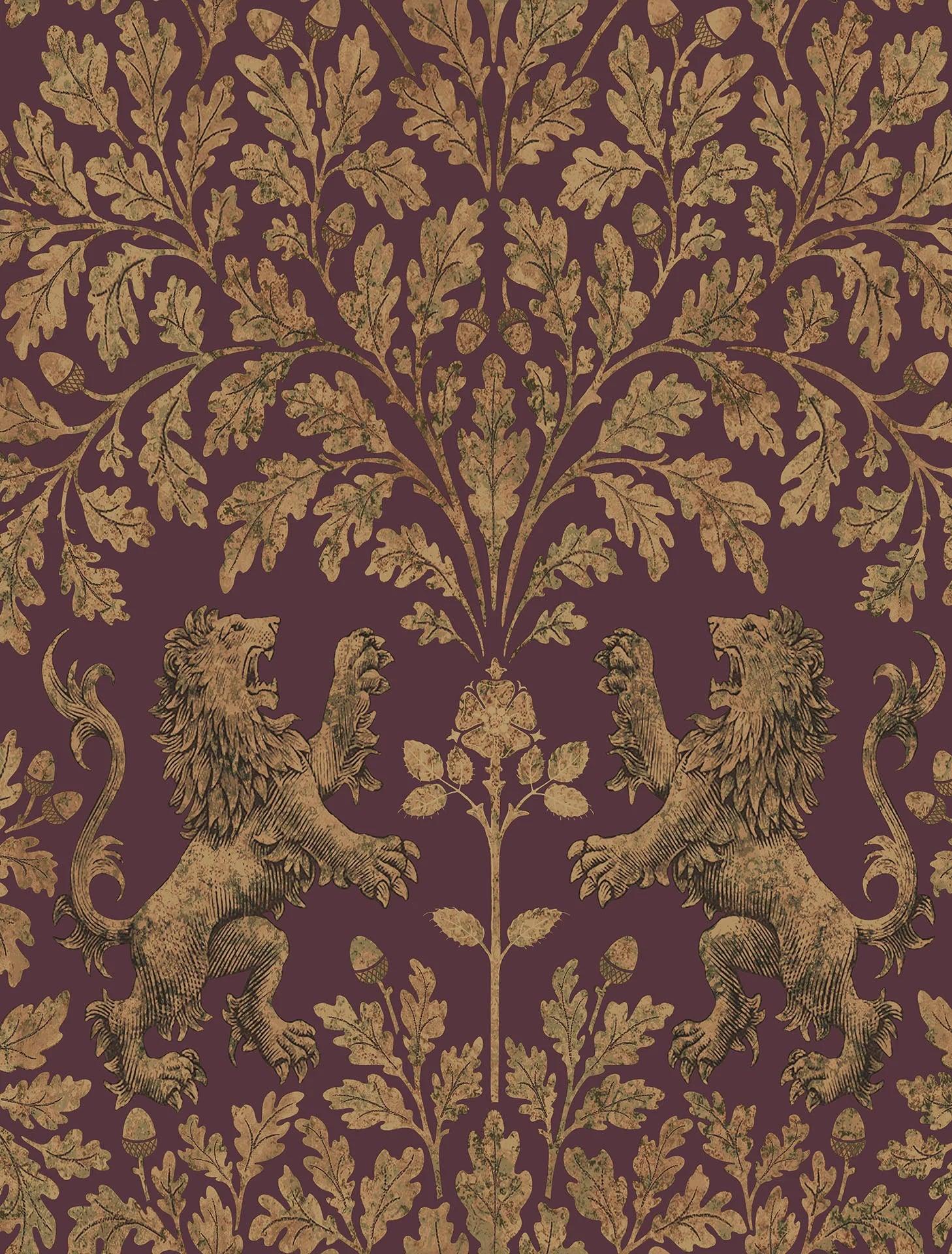 Tapeta THE PEARWOOD COLLECTION - Boscobel Oak bordowy Cole & Son Eye on Design
