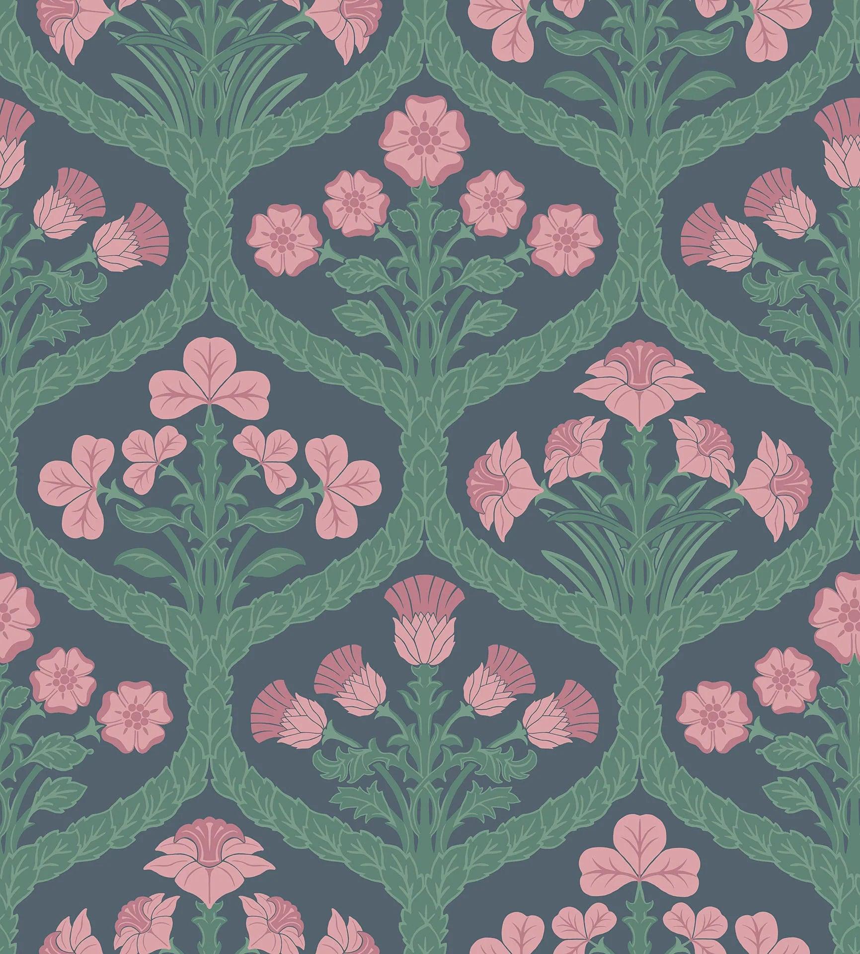 Tapeta THE PEARWOOD COLLECTION - Floral Kingdom ciemny szary Cole & Son Eye on Design