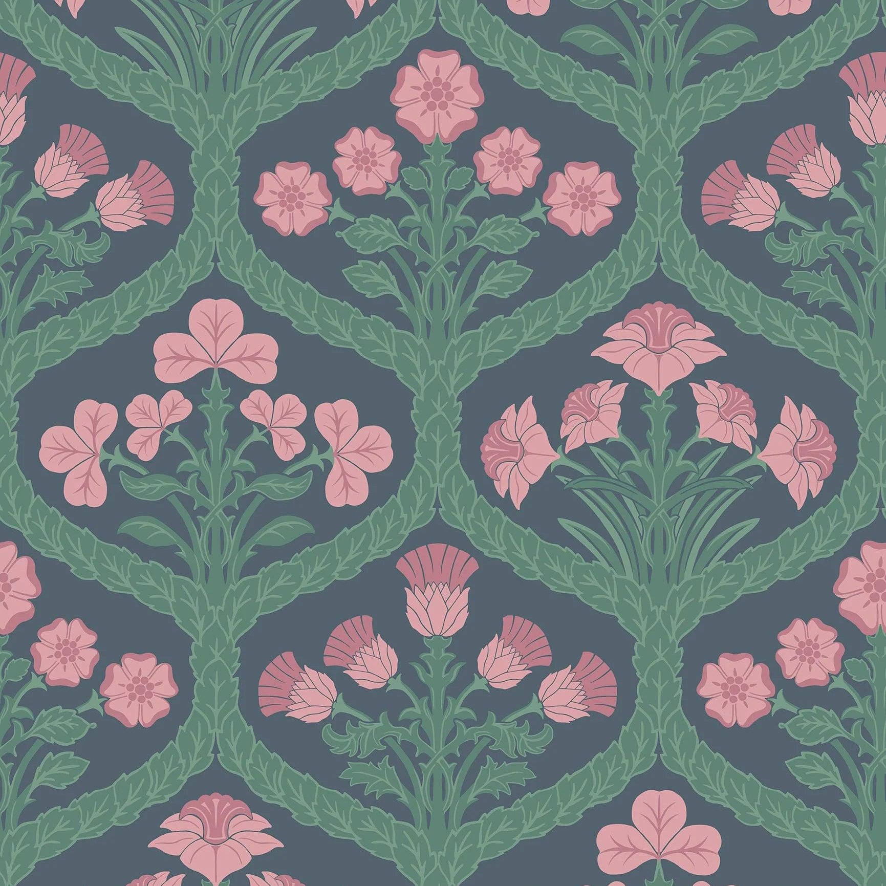 Tapeta THE PEARWOOD COLLECTION - Floral Kingdom ciemny szary Cole & Son Eye on Design