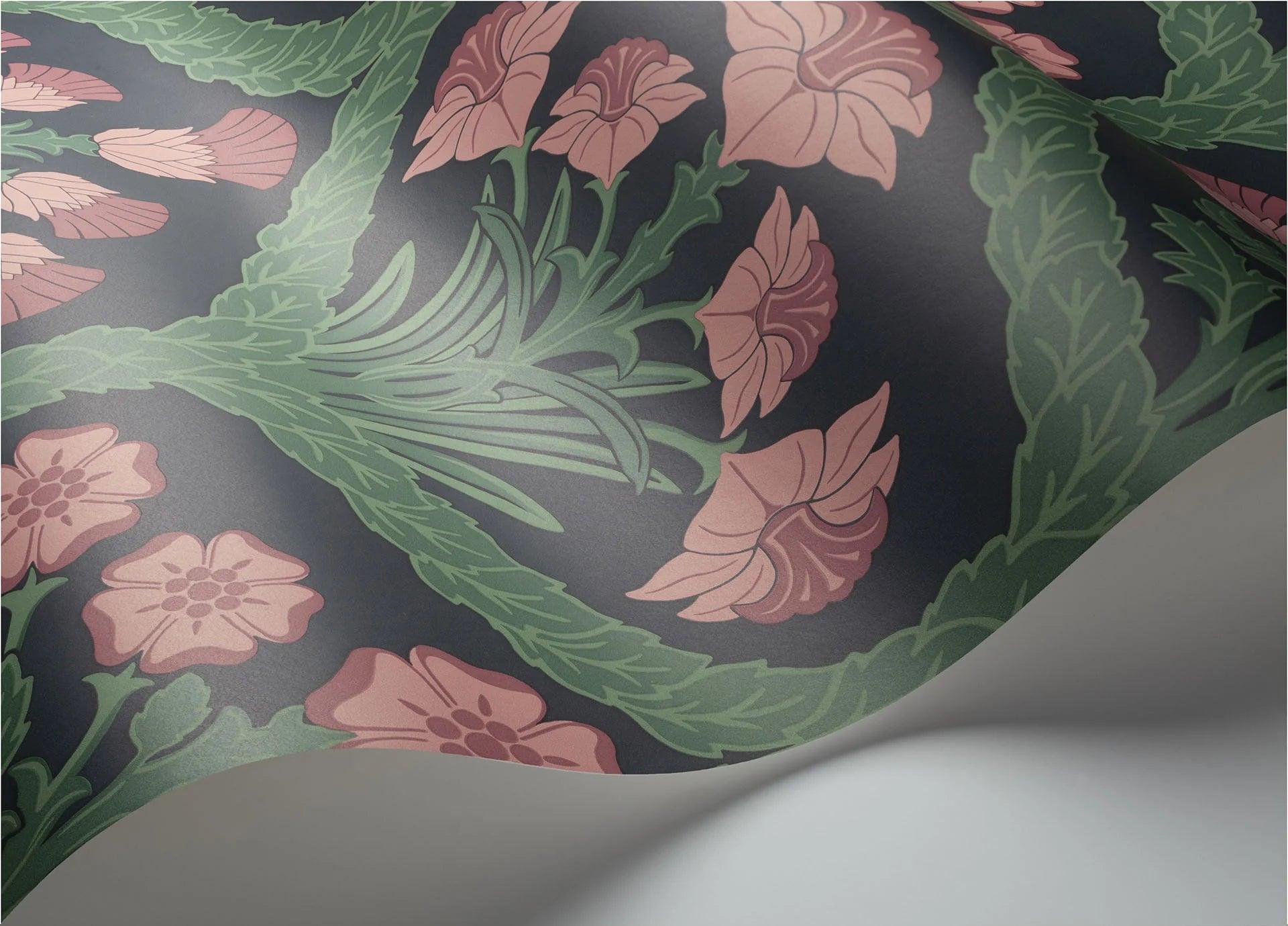 Tapeta THE PEARWOOD COLLECTION - Floral Kingdom ciemny szary Cole & Son Eye on Design