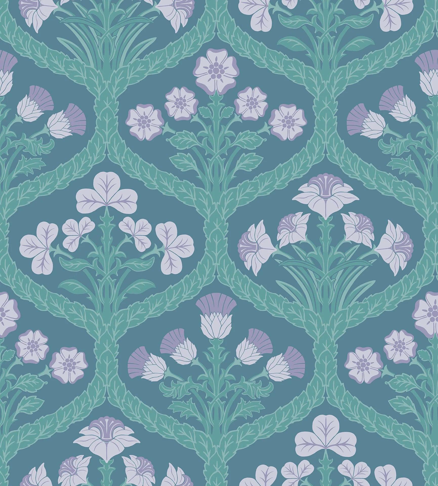 Tapeta THE PEARWOOD COLLECTION - Floral Kingdom niebieski Cole & Son Eye on Design