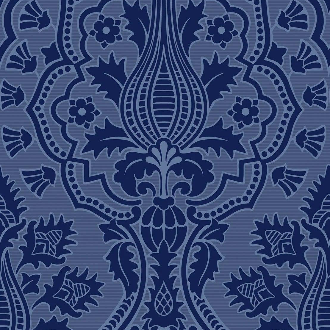 Tapeta THE PEARWOOD COLLECTION - Pugin Palace Flock niebieski Cole & Son Eye on Design