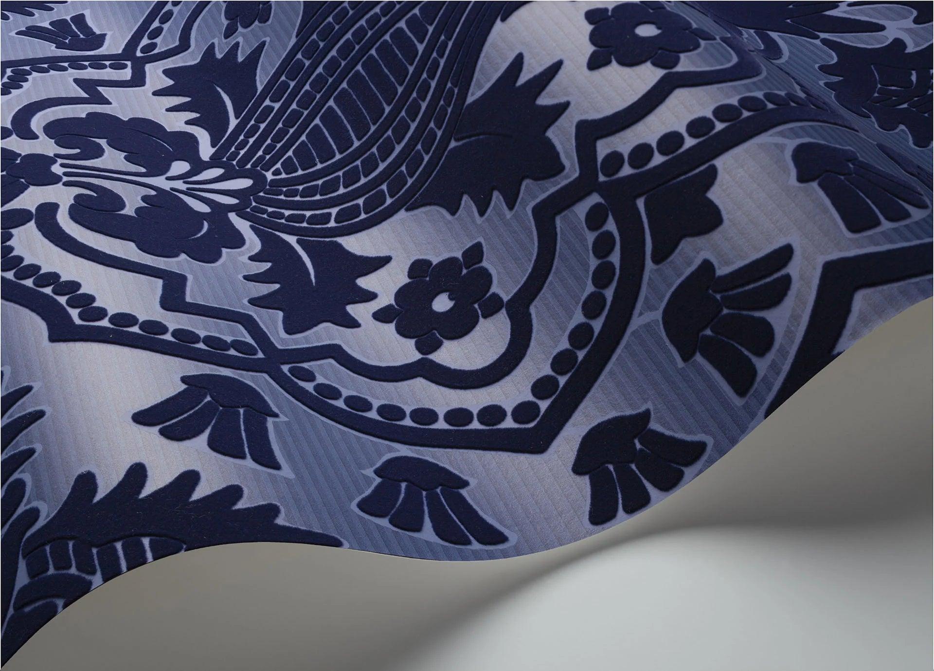 Tapeta THE PEARWOOD COLLECTION - Pugin Palace Flock niebieski Cole & Son Eye on Design