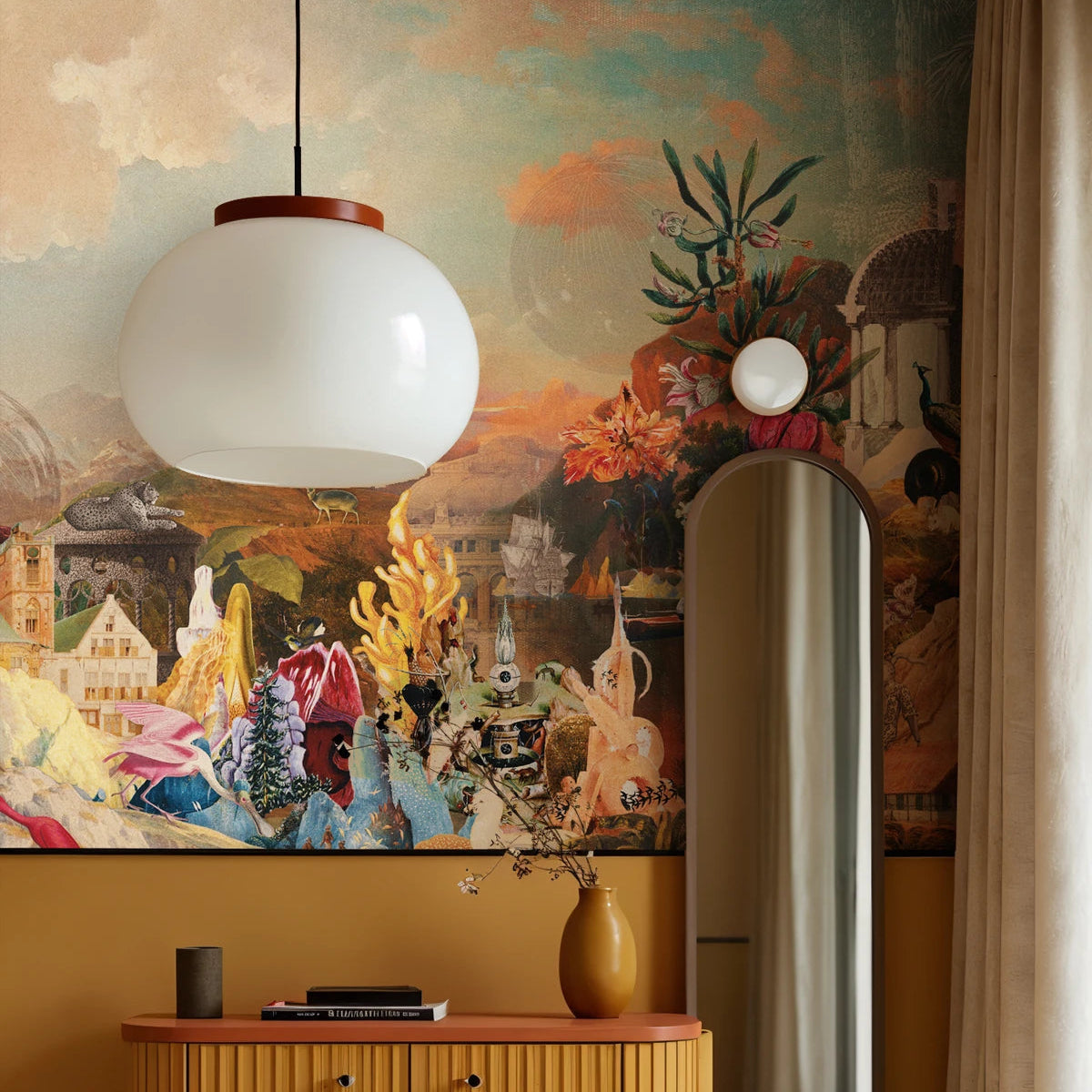 Tapeta flizelinowa THE SURREAL VALLEY green with blue