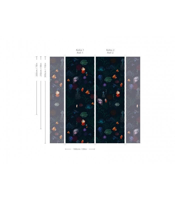 Tapeta UNDERWATER WORLD ciemnoniebieski Wallcolors Eye on Design