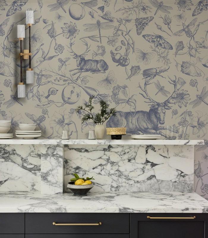 Tapeta VINTAGE BOTANIC niebieski Wallcolors Eye on Design