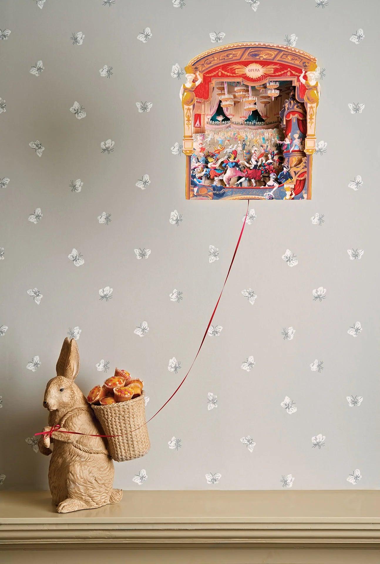 Tapete mit tierischem Motiv von Schmetterlingen WHIMSICAL - Peaseblossom weiß