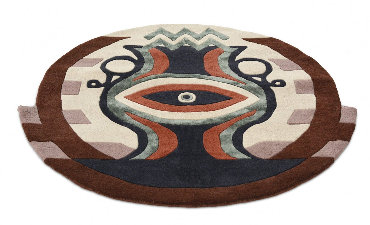 Runder Teppich ZODIAC AQUARIUS braun-beige