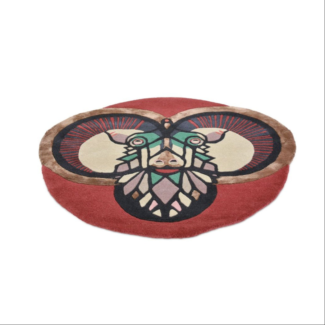 Runder Teppich ZODIAC ARIES burgunder-beige