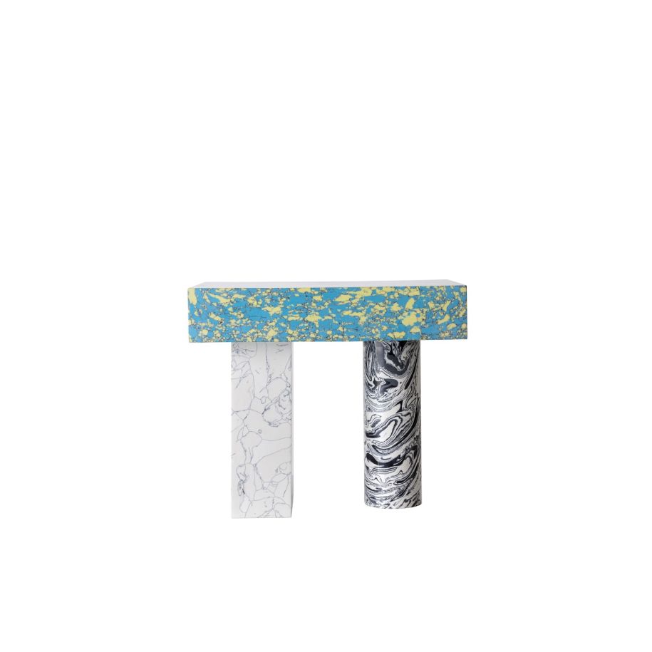 Swirl coffee table blue marble