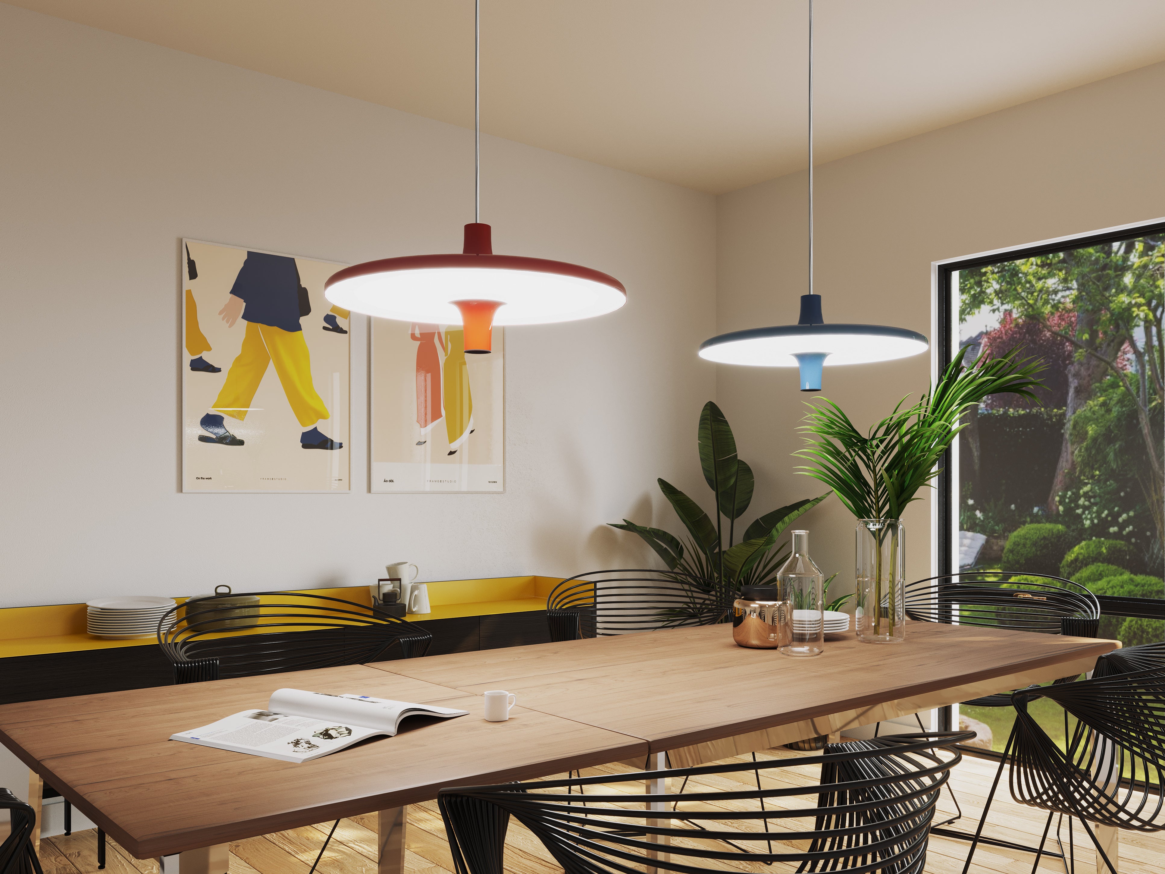 AVRO pendant lamp in glossy orange