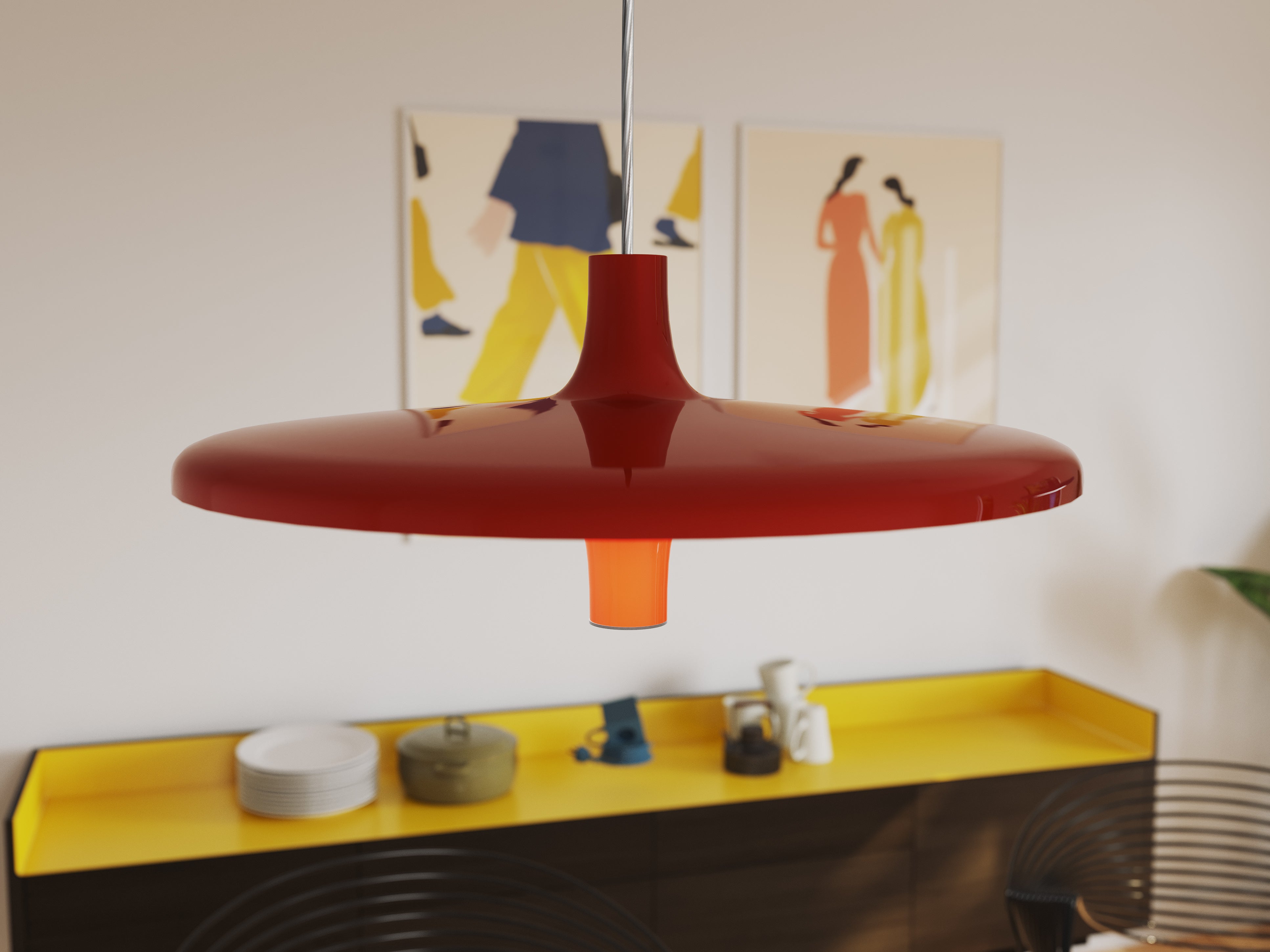 AVRO pendant lamp in glossy orange