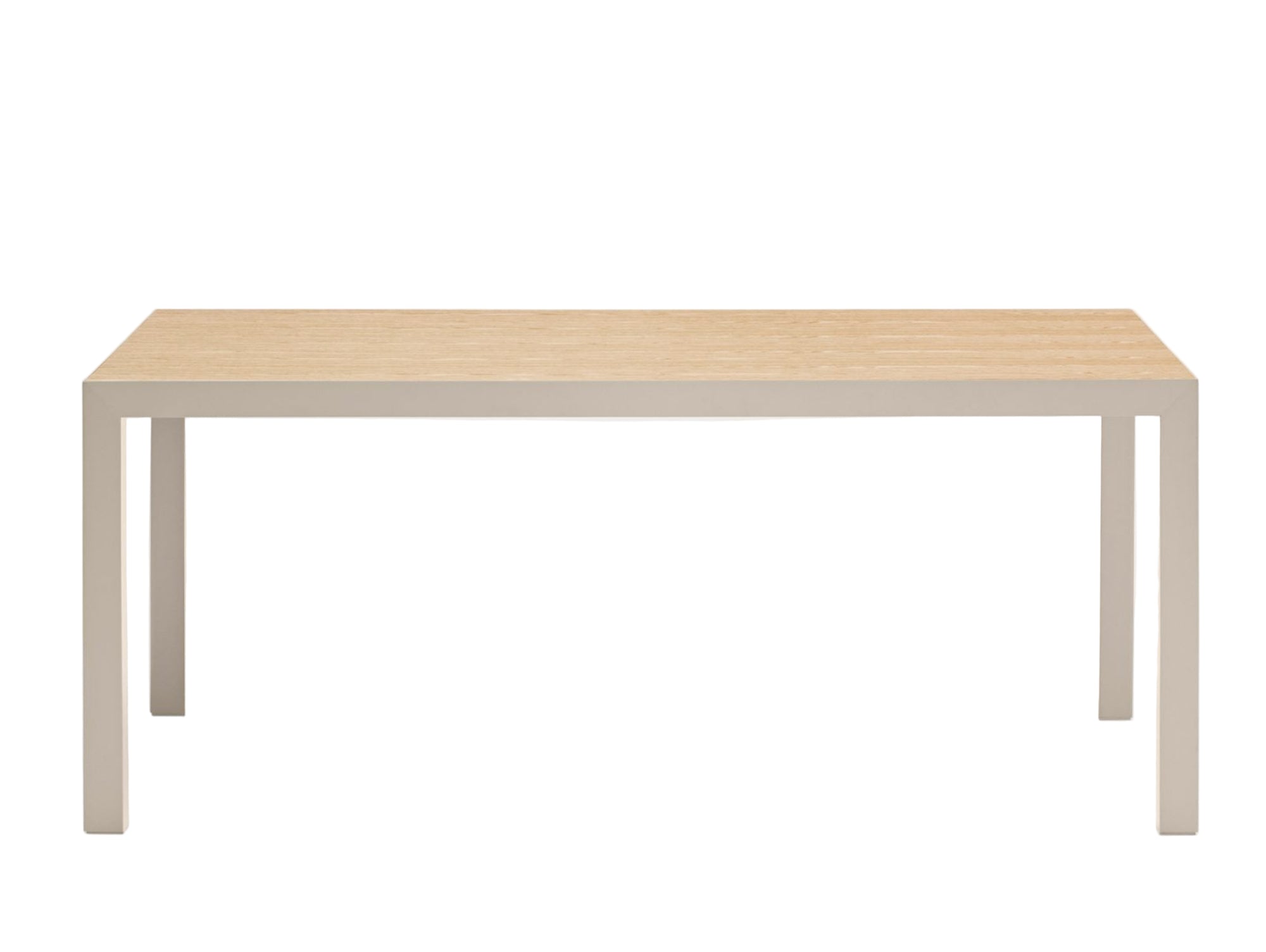 Tisch ALMA Eichenfurnier mit sandfarbenem Fuß