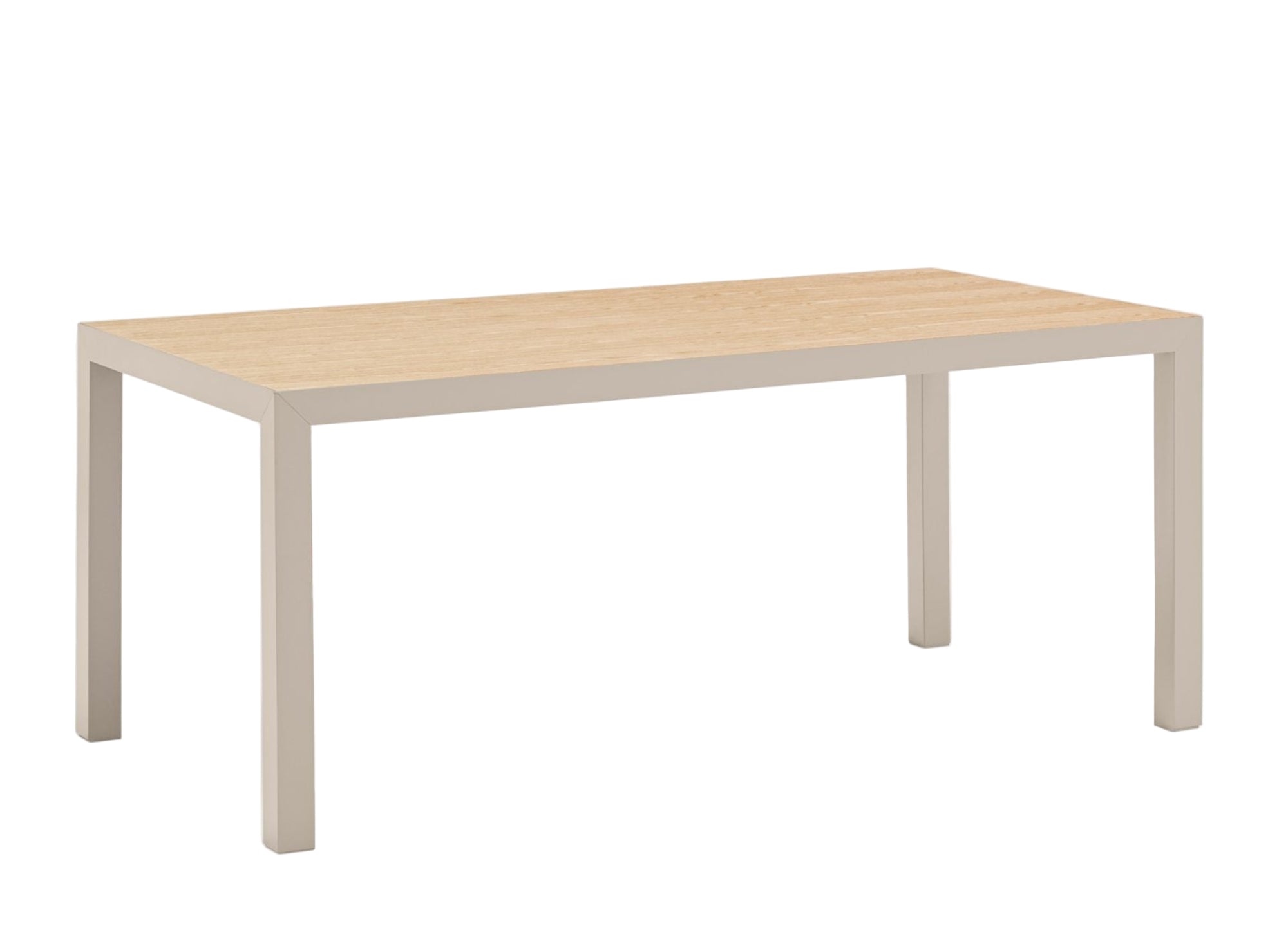 Tisch ALMA Eichenfurnier mit sandfarbenem Fuß