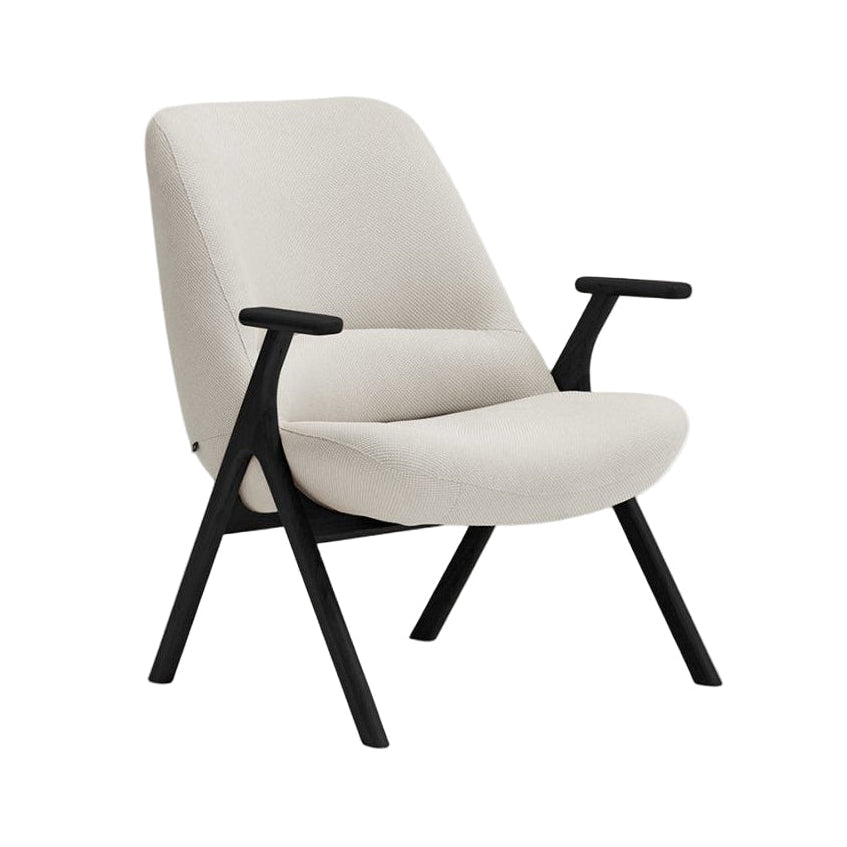 Cream DINS Armchair with Black Wooden Base