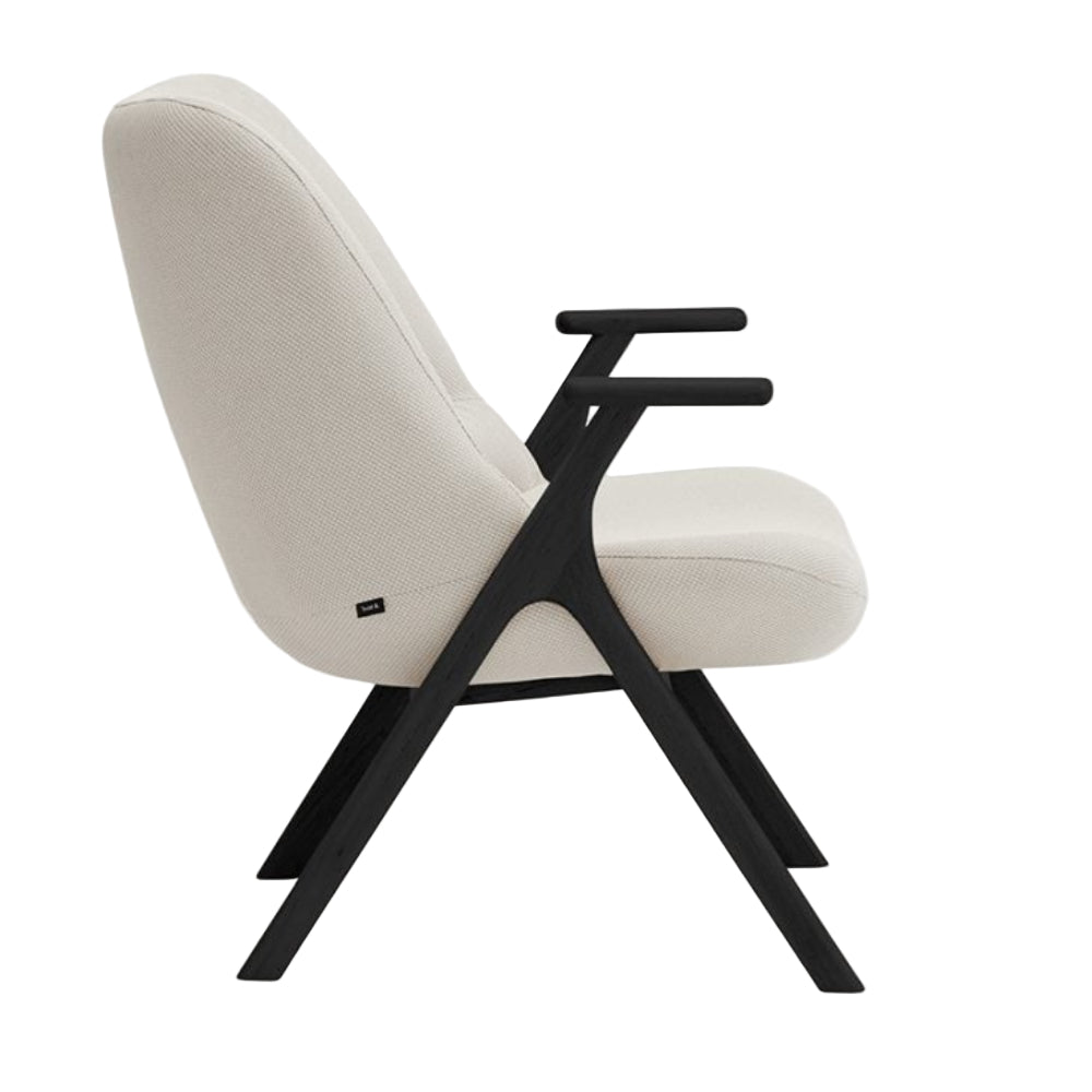 Cream DINS Armchair with Black Wooden Base