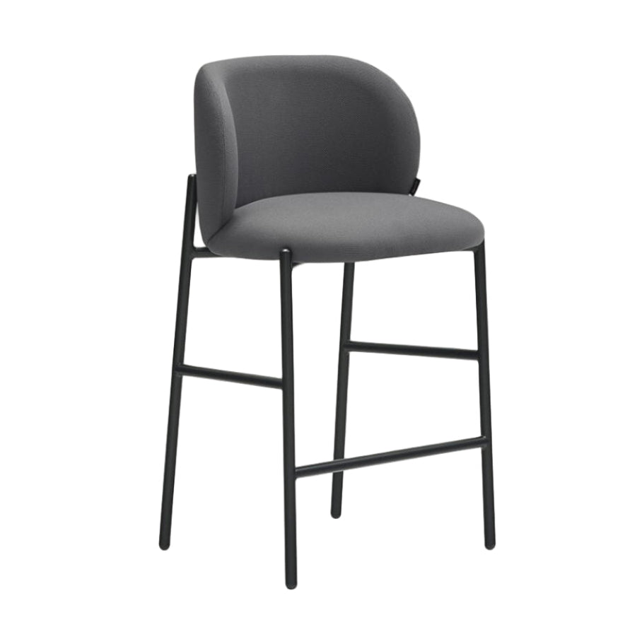Barhocker MOGI dunkelgrau mit schwarzem Gestell