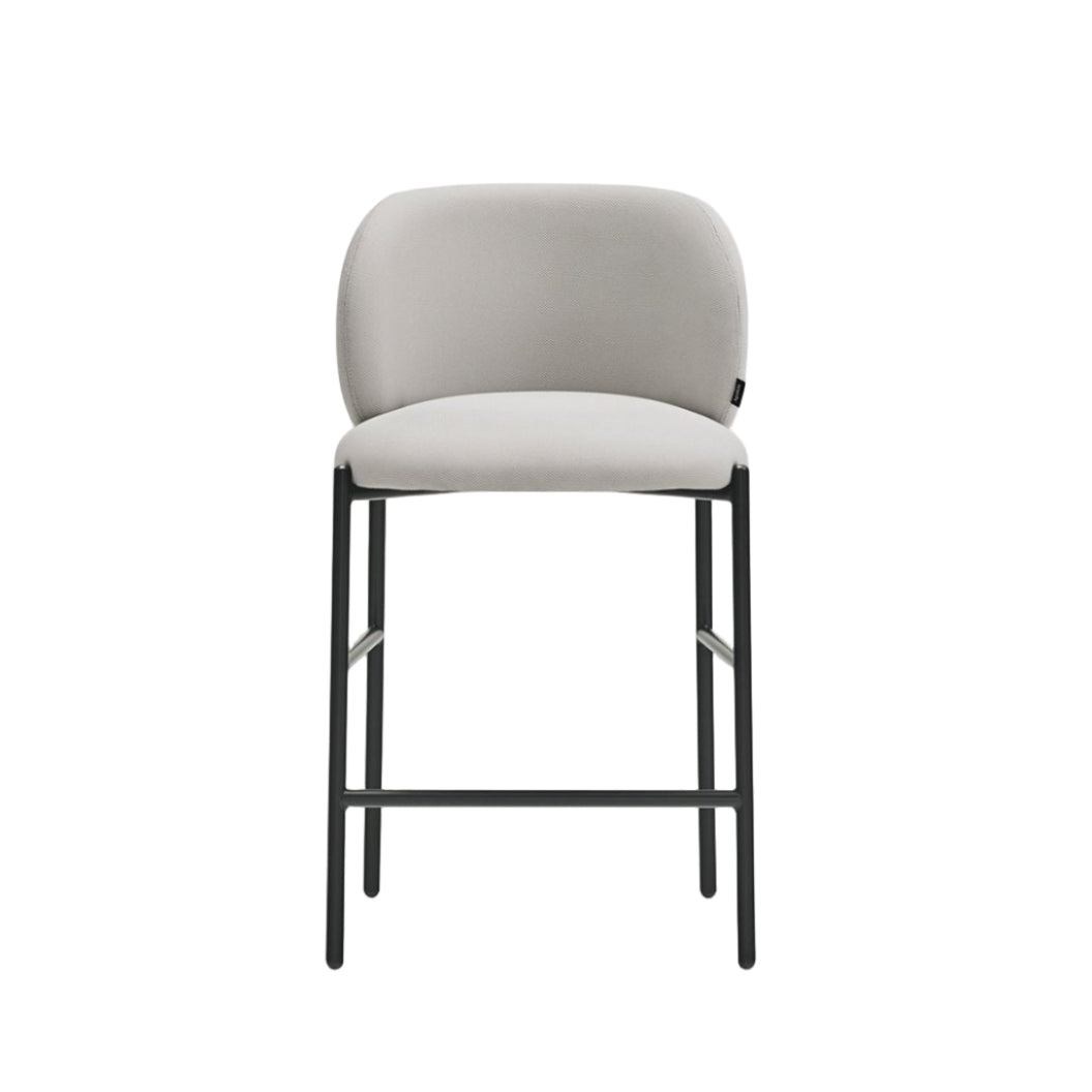 Barhocker MOGI grau mit schwarzem Fuß