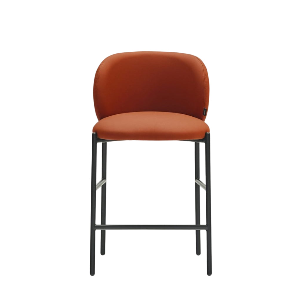 MOGI Bar Stool Orange Eco-Leather with Black Base