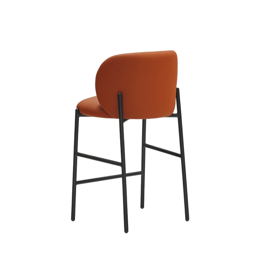 MOGI Bar Stool Orange Eco-Leather with Black Base