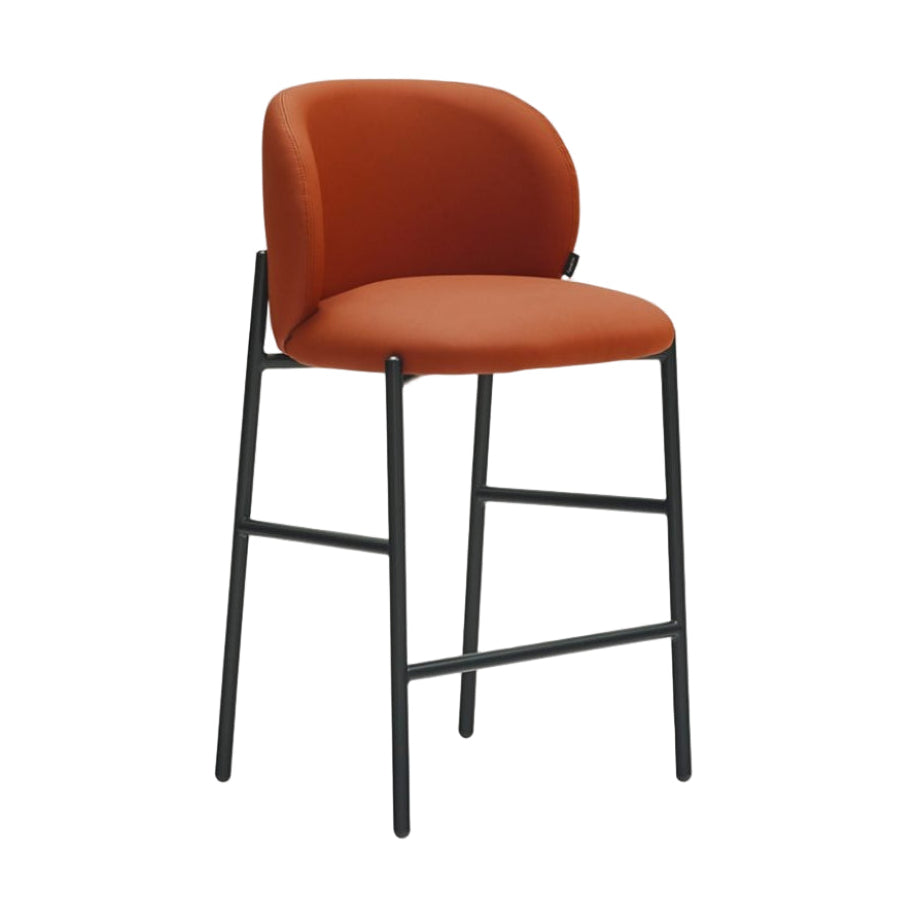 MOGI Bar Stool Orange Eco-Leather with Black Base