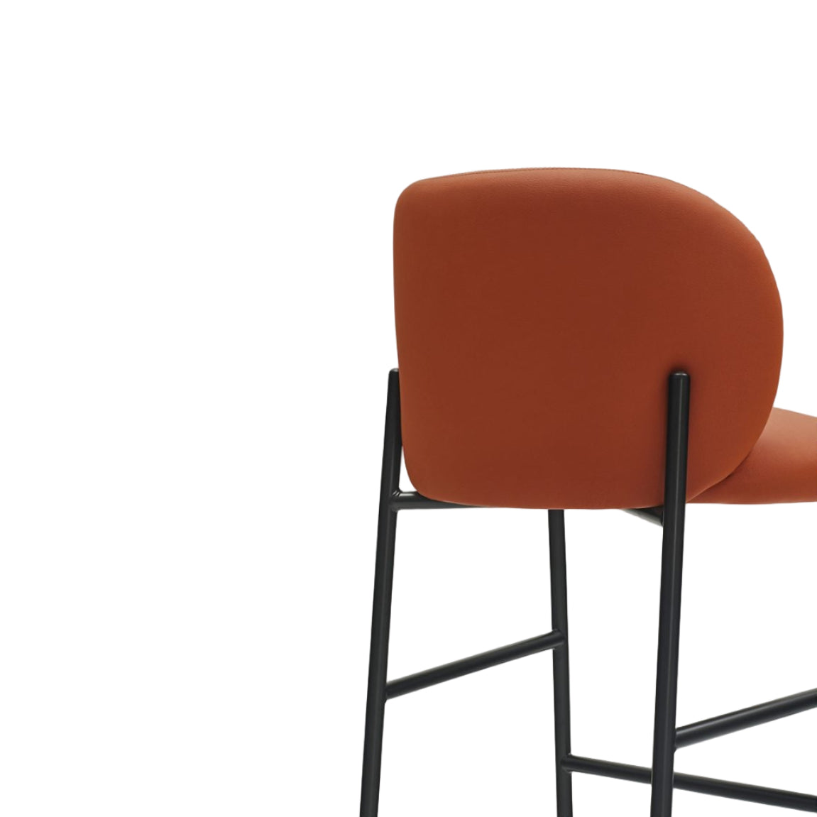 MOGI Bar Stool Orange Eco-Leather with Black Base