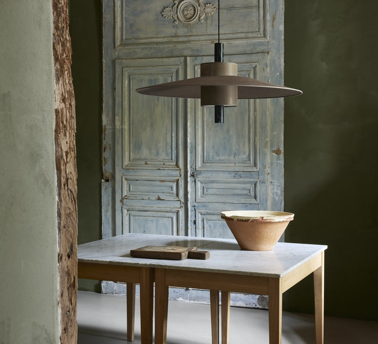 The lamp hanging dark brown