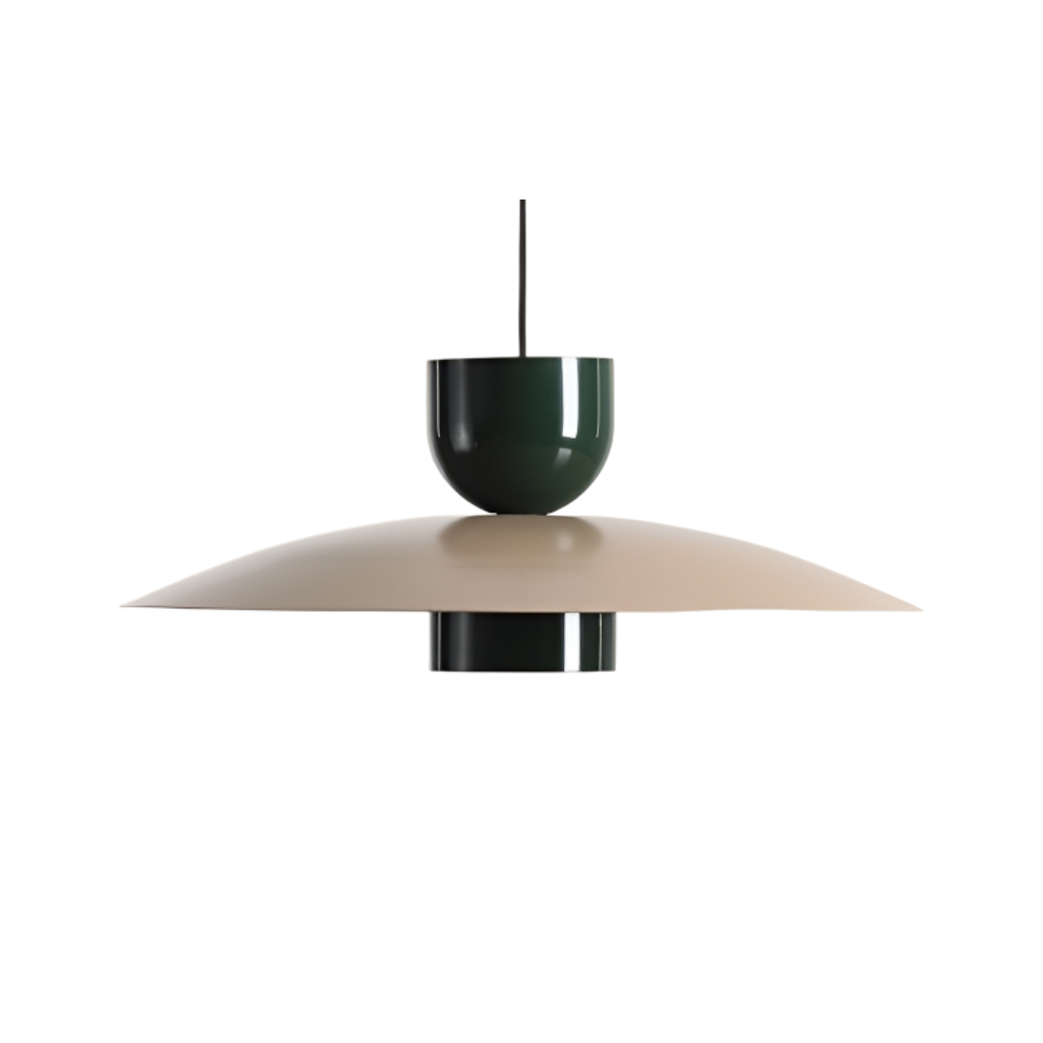 Beige with green hanging lamp with green