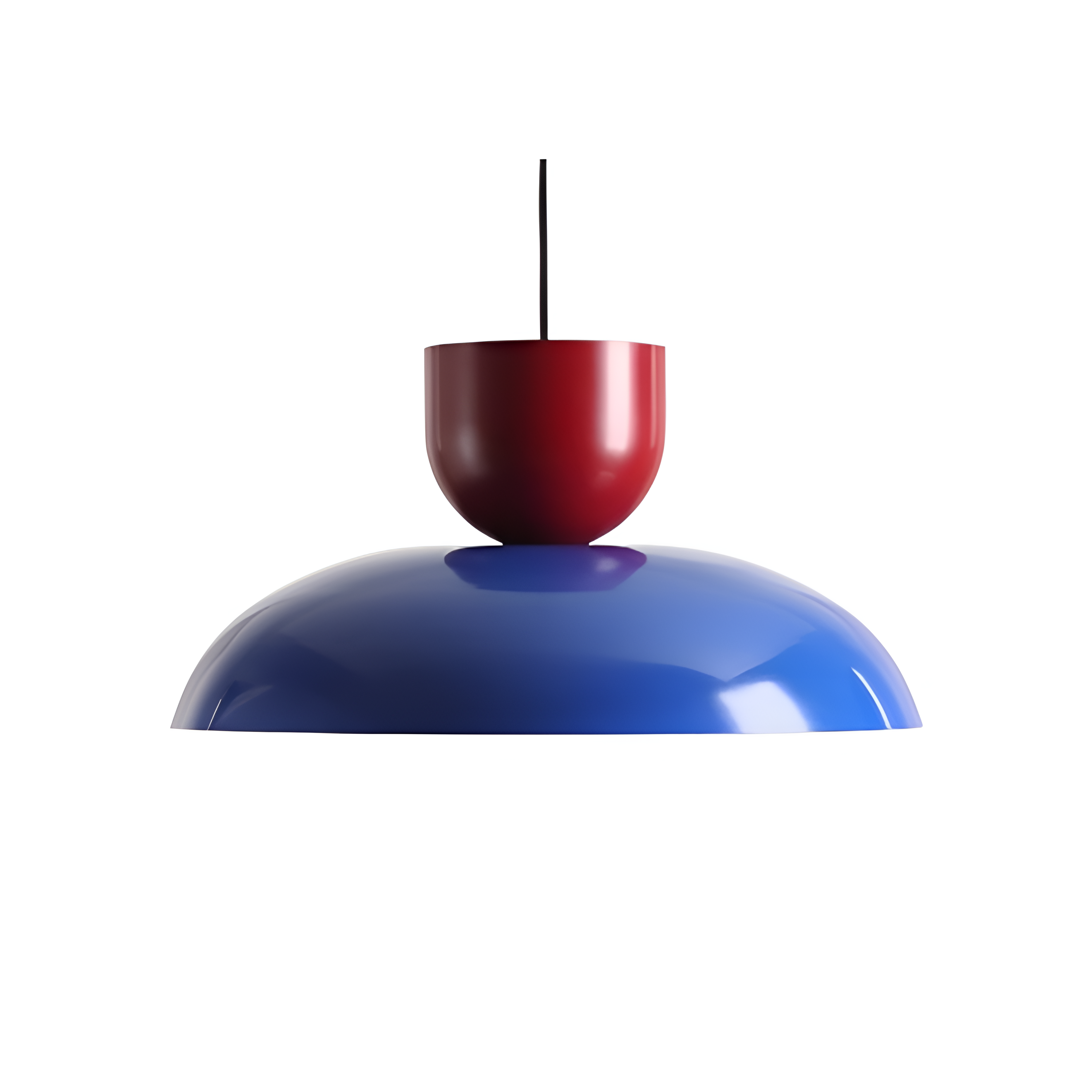 Hängelampe ELLA blau mit rot