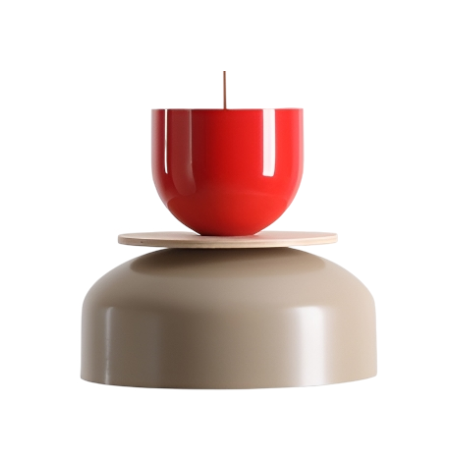 Hanging lamp UTO red with beige