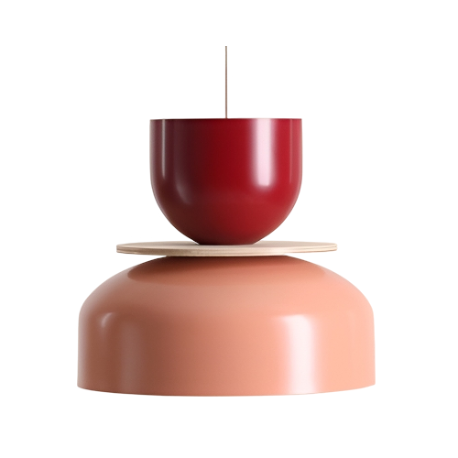 Hanging lamp for burgundy with coral