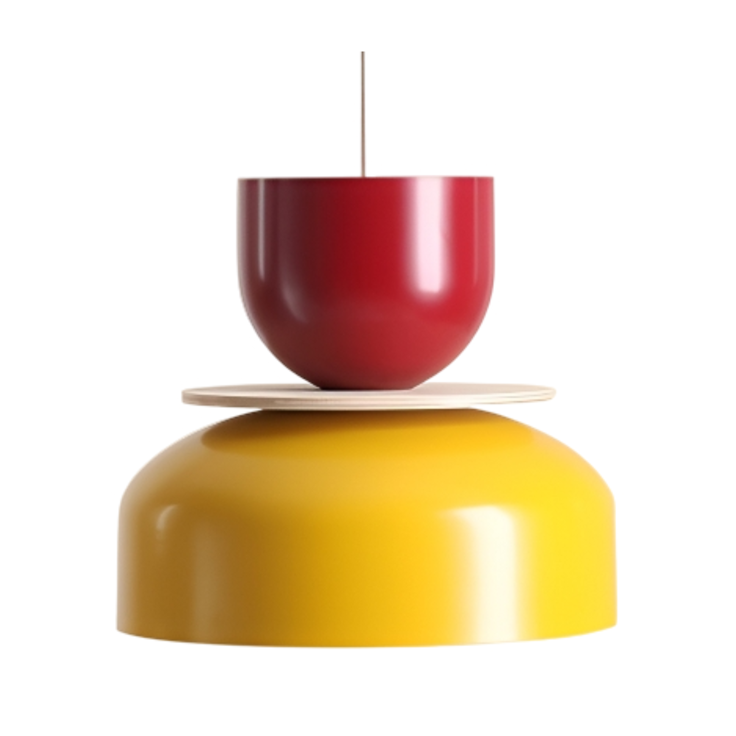 Hanging lamp for burgundy with yellow