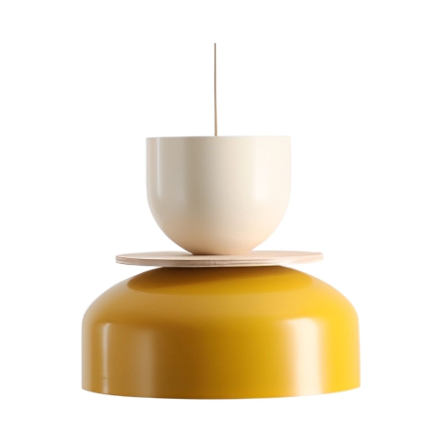 Hanging lamp for cream with yellow