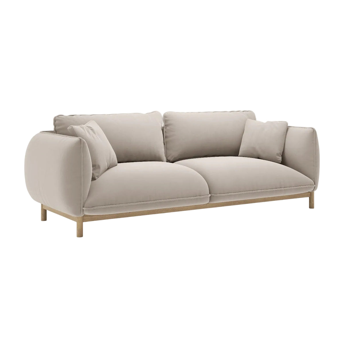 Sofa aksamitna 3-osobowa ADA jasnobeżowy – Micadoni