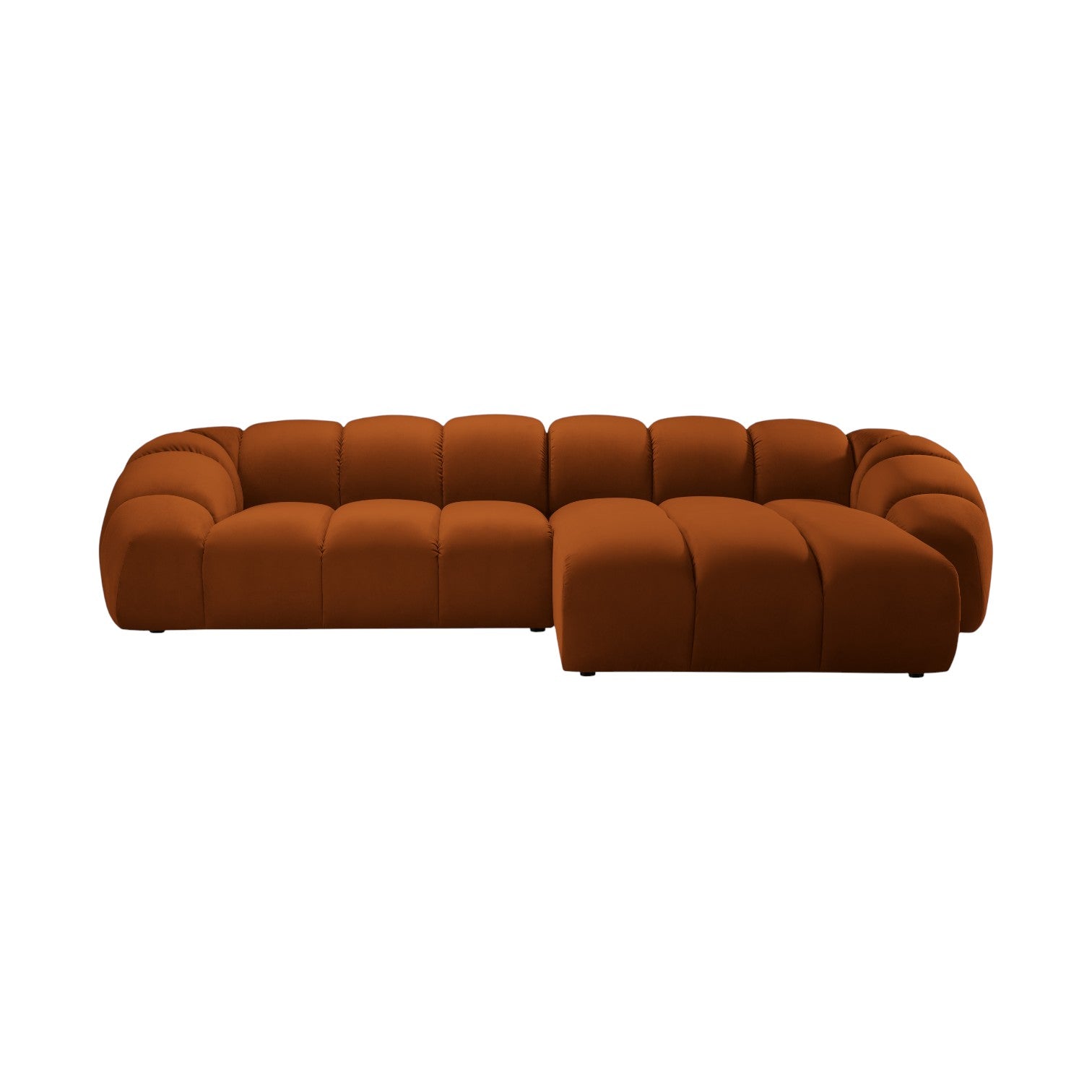 Velvet Right Corner Sofa, "Diana", 4 Seats, Terracotta, 334x182x72
Made in Europe