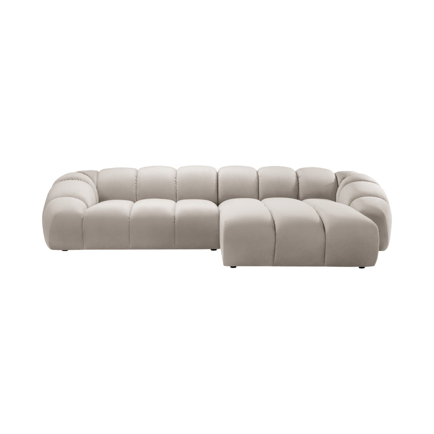 Velvet Right Corner Sofa, "Diana", 4 Seats, Beige, 334x182x72
Made in Europe