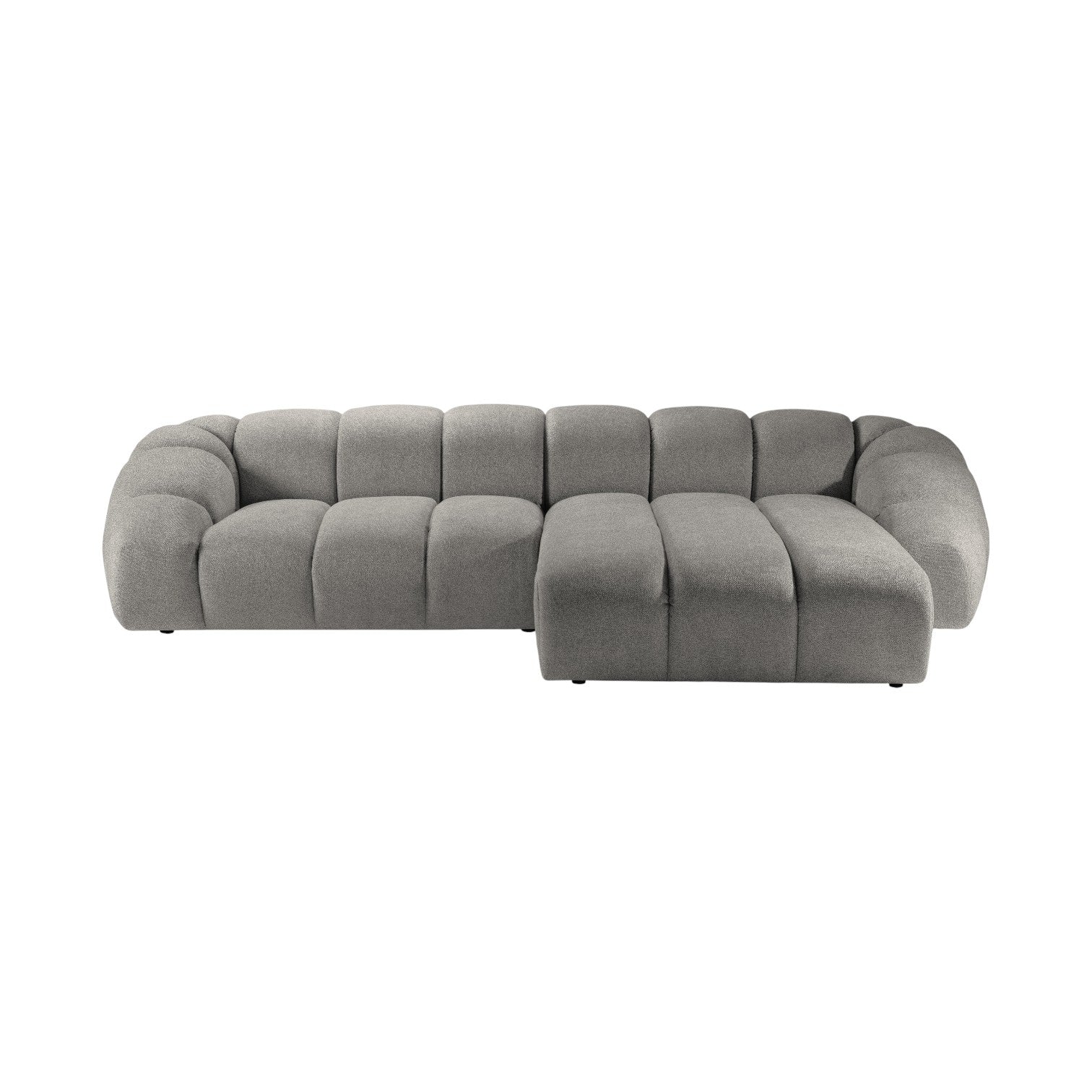 Right-facing 4-seater corner sofa DIANA light gray chenille