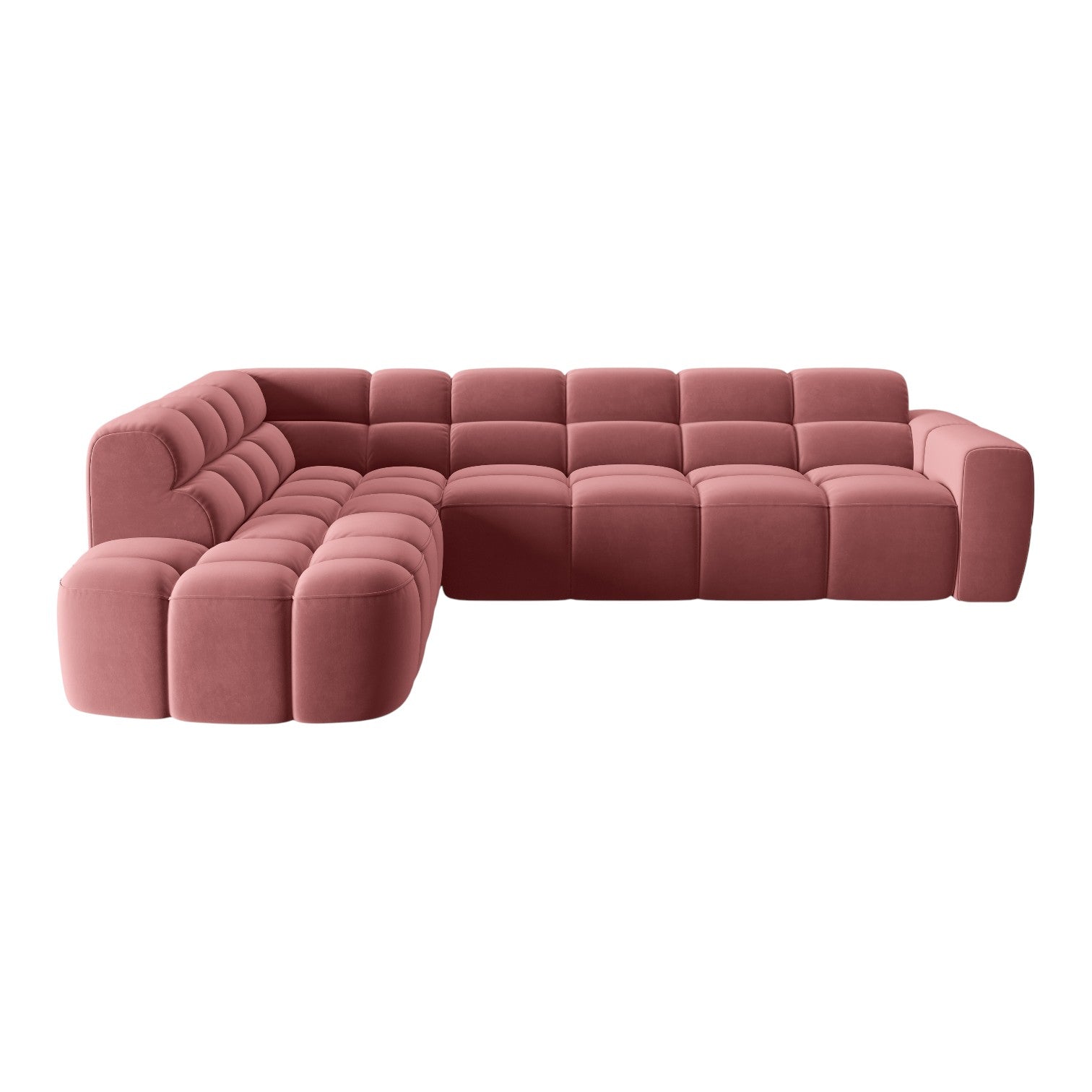 Left-facing velvet corner sofa LISA pink