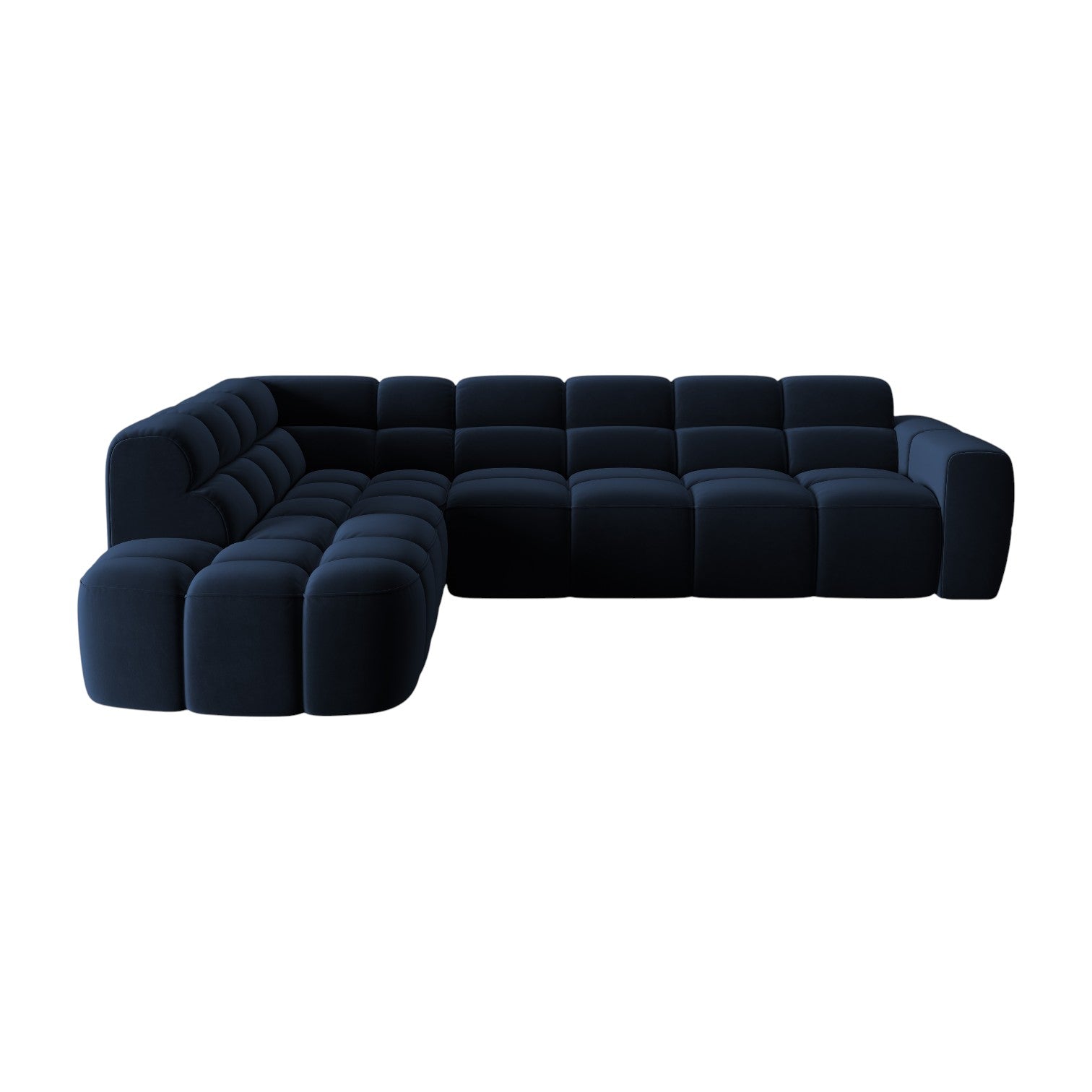 Left-facing velvet corner sofa LISA royal blue