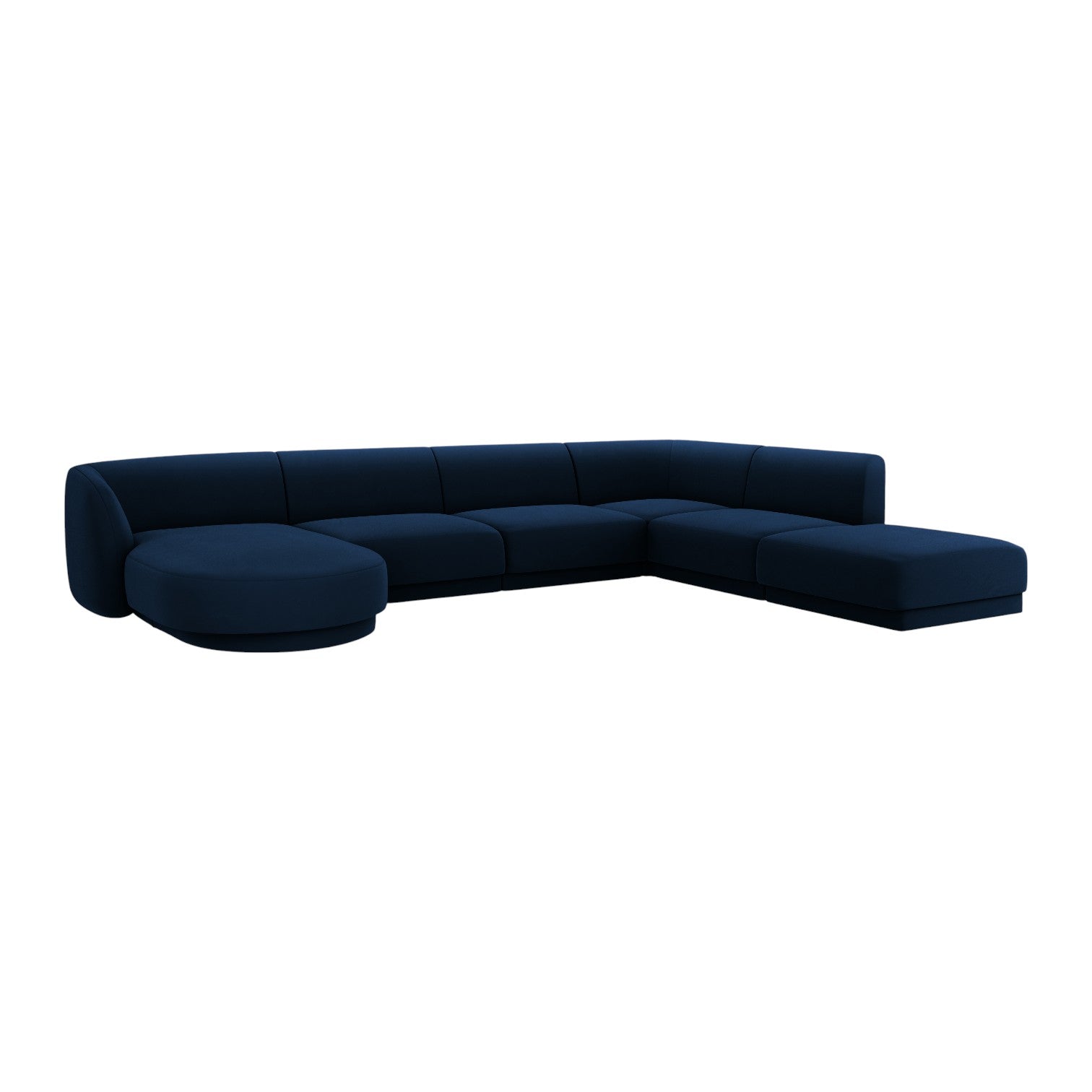 Velvet corner in shape in the right -hand miley navy blue