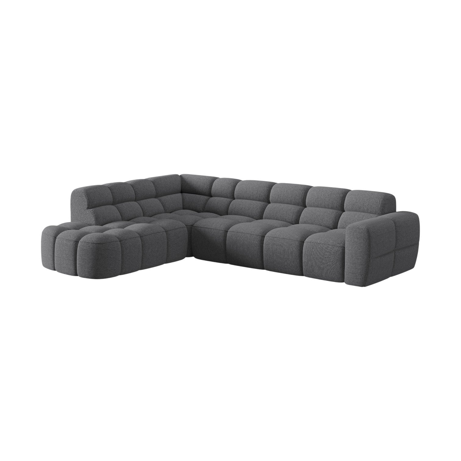 Left-facing corner sofa LISA gray chenille