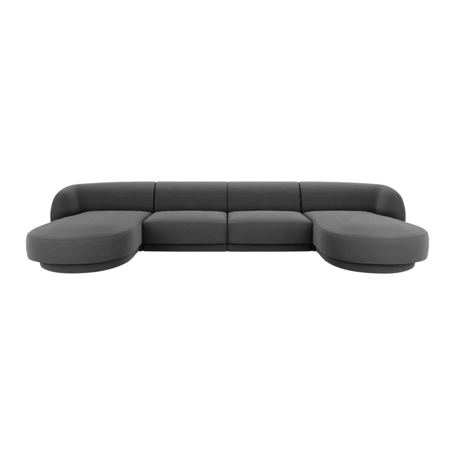 Miley dark gray panoramic velvet corner