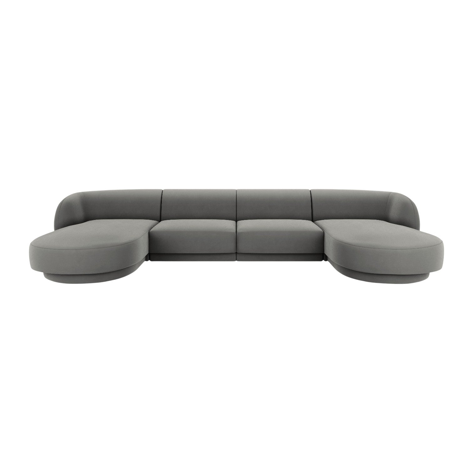Miley light gray panoramic velvet corner