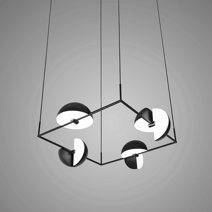 TRAPEZE QUARTETTE black pendant lamp
