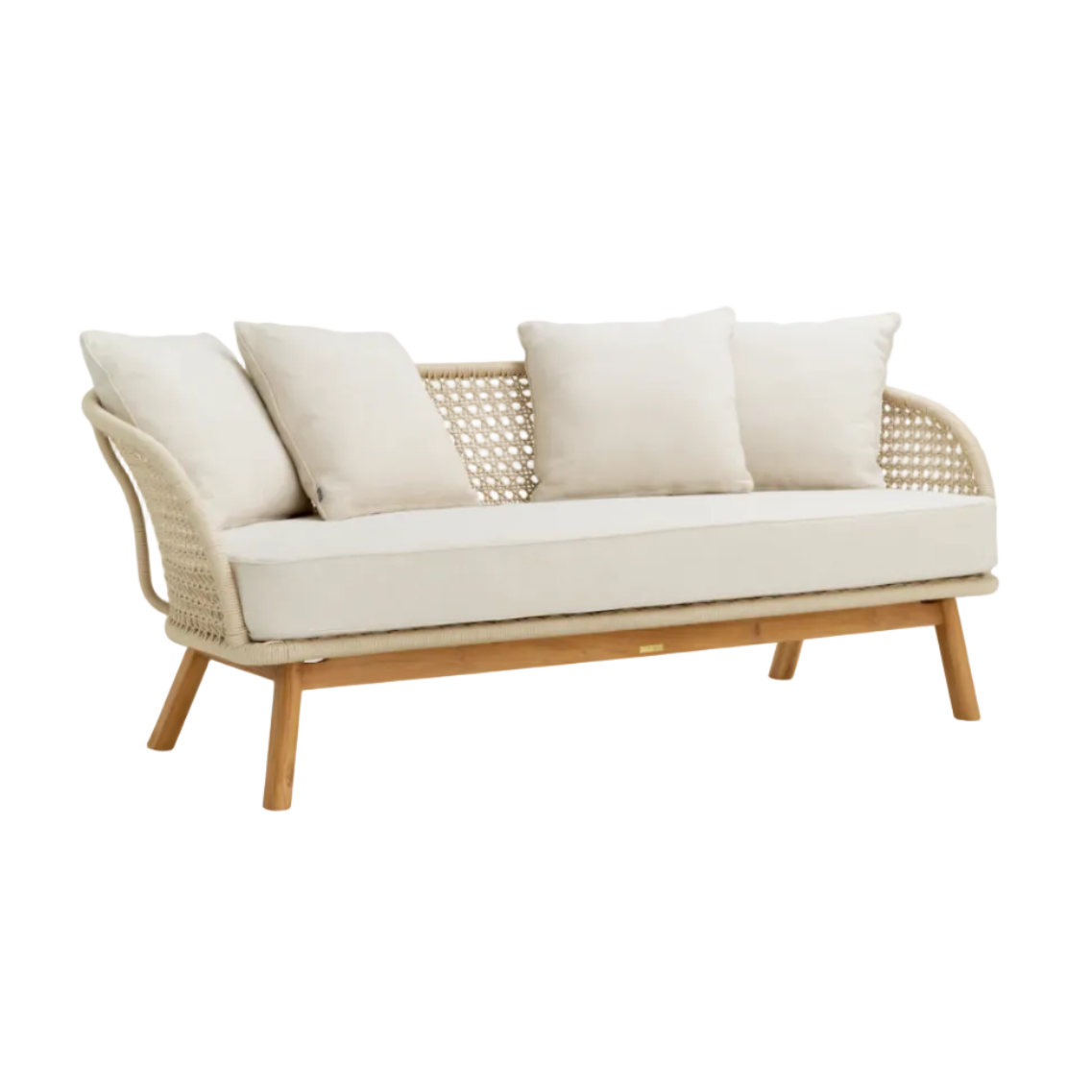 Sofa außen TRINITY creme mit Holzgestell